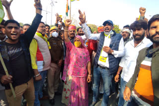 ajmer news, rlp takes out tractor march