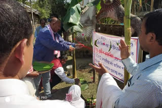 একেদিনাই ২০টা পথৰ আধাৰশিলা স্থাপন কৰিলে বিধায়ক প্ৰদীপ হাজৰিকাই