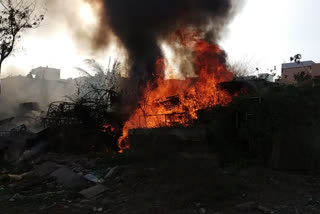 fire accident in godown at mn reddy nagar