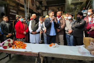 raghav chadha laid the foundation stone for sewer line