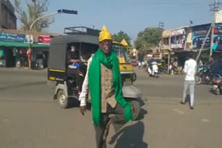 one man protest at bagalkote