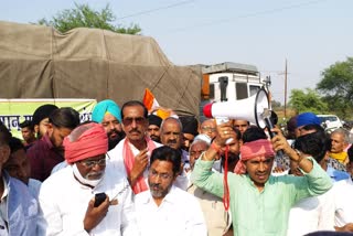 protest of farmers in raipur