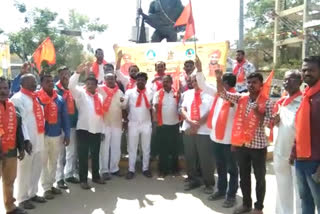 Protest in Gadag demanding reservation for Panchamasali community