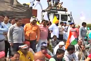 protest of farmers in raipur