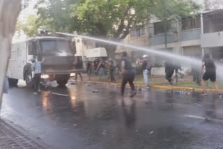 Protest against shooting  in Chile