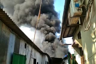 massive fire engulfed three godown in tinisukia