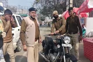 kaithal traffic police challan bullet bike