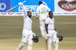 ban vs wi debutant mayers double ton helps visitors take 1-0 lead