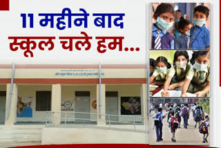 Schools open from class 6 to 8,  Schools open in Rajasthan,  40 lakh students in class 6 to 8,  Schools will open classes 6 to 8 after 11 months, Following Corona Guide Line in Government Schools, Thermal screening in government school