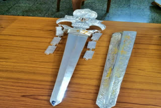 Presentation of silver sword to Dwarka Thirumala Swami of West Godavari district