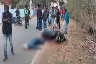 one man died in road accident in gumla