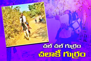 farmer ravi riding a horse