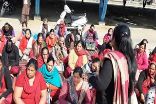 Yamunanagar Asha workers Protest