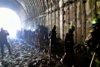 rescue operation at the flash flood site in Chamoli