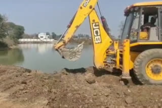 encroachment of pond due to construction of nh fourlane in koderma