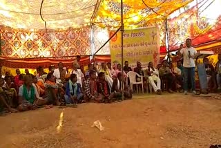 villagers protesting against bodhghat project