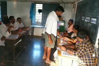 The polling process for the panchayat elections  in full swing of the Duttalur mandal at Udayagiri constituency