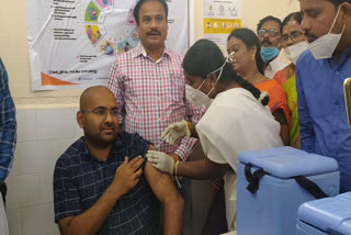 Kovacgin vaccine was administered by Jogulamba Gadwala Additional Collector Sriharsha