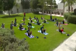 Watch: Bayern Munich  players practice yoga as they train in Qatar