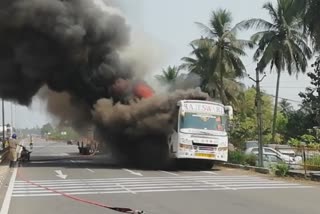Fire broke out in private bus at Payakaraopeta National Highway carrying 50 passengers