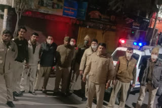 Police team night patrolling in Jamia Nagar area delhi