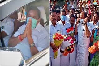 aiadmk cadres paid floral tribute to chief minister