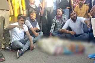 sikar news, shopkeeper dies, shopkeeper protested