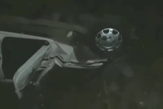 Uncontrolled car falls into sewer
