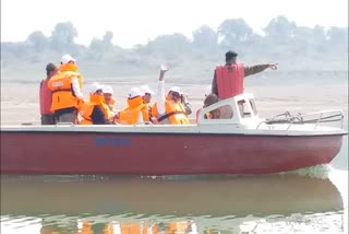 A person jumped into the Narmada River