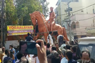 bjp protest at borabanda in hyderabad