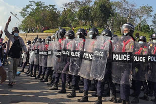 Myanmar coup: Police, military personnel raid NLD party office in Yangon