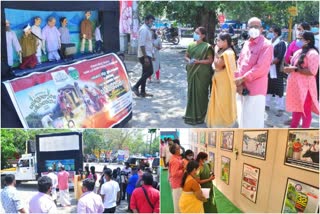 photo exhibition and puppet show in palakkadu  palakkadu  അഞ്ചു വര്‍ഷങ്ങള്‍ നെല്ലറയുടെ വികസനം  പാലക്കാട്  ഫോട്ടോ-പോസ്റ്റര്‍ പ്രദര്‍ശനവും പപ്പറ്റ് ഷോയും  സർക്കാരിന്‍റെ വികസന നേട്ടങ്ങൾ  govt initiatives in palakakdu