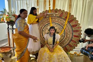 Haldi Ceremony of DKS 's daughter held at Bengaluru