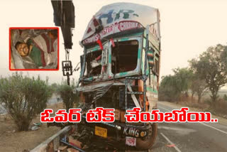 road accident in balconda in nizamabad district  one person died at the spot