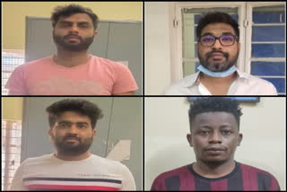 Drug peddling Four held Bengaluru including International Football player  മയക്കു മരുന്നുമായി ഫുട്ബോൾ താരം ഡോസോ ഖലീഫ ഉൾപ്പെടെ നാല് പേർ പിടിയിൽ  ബെംഗളൂരു  മയക്കു മരുന്ന് വേട്ട