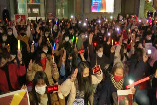 Candlelight vigil in Tokyo against Myanmar's coup