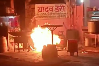 Cylinder fire in dairy shop in Ghaziabad