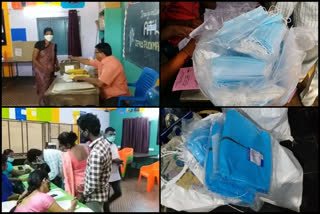 no corona measures during panchayth election polling at vishaka district