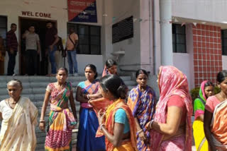 women protest in police station in seraikela