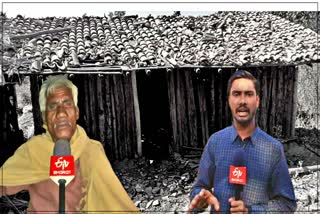 Forest workers have taken encroachment action at tribal house in saraipani