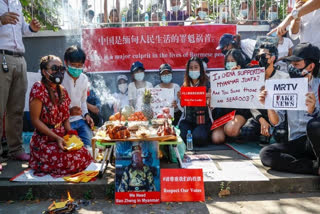 Myanmar civilians protest against China  China support Myanmar military coup  Myanmar military coup  china role in Myanmar military coup  military coup in Myanmar  military coup  ചൈനക്കെതിരെ പ്രതിഷേധിച്ച് മ്യാൻമർ ജനത  മ്യാൻമർ പ്രതിഷേധം  മ്യാൻമർ പട്ടാള ഭരണം