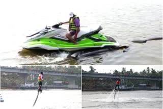 Ashtamudi Lake ready for adventure tourism  സാഹസിക ടൂറിസം  adventure tourism  Jet sky  fly board  ആർത്തുല്ലസിക്കാൻ ജെറ്റ് സ്കൈയും ഫ്ലൈ ബോർഡും  കൊല്ലം ടൂറിസം വാർത്ത  kollam tourism news  kerala news  കേരള വാർത്ത