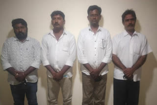 four arrested for grabbing land