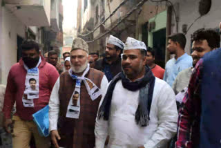 aap condidate haji ishraq doing door to door campaign