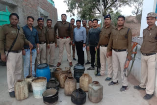 raw liquor and mace destroyed in datia