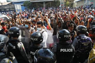 mass protests in Myanma