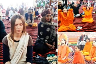 prayagraj-foreign-tourists-were-seen-doing-kriya-yoga-in-magh-mela