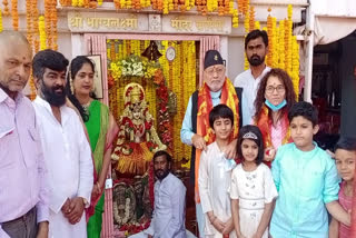 Prahlad Modi visits Bhagyalakshmi temple in Hyderabad old city