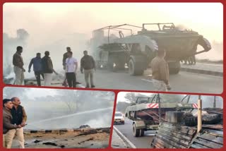 Army truck fire in Suratgarh,  Army truck burnt in Suratgarh of Sriganganagar, Incident near Suratgarh Rangmahal, Army truck caught fire