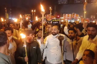 BJP workers pay tribute to Rinku Sharma by taking out candle march